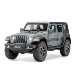 Temzo Exclusive Alloy Metal Pull Back Die-cast Car Model with Sound Light Mini Auto Toy for Kids Metal Model Toy Car with Sound and Light [New Model] (1.32 Scale -Rubicon CAR-Grey)