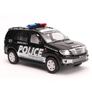 Temzo Toys Plastic Police Interceptor Fortune Pull Back Car, Number Of Pieces: 1, Black, Kid